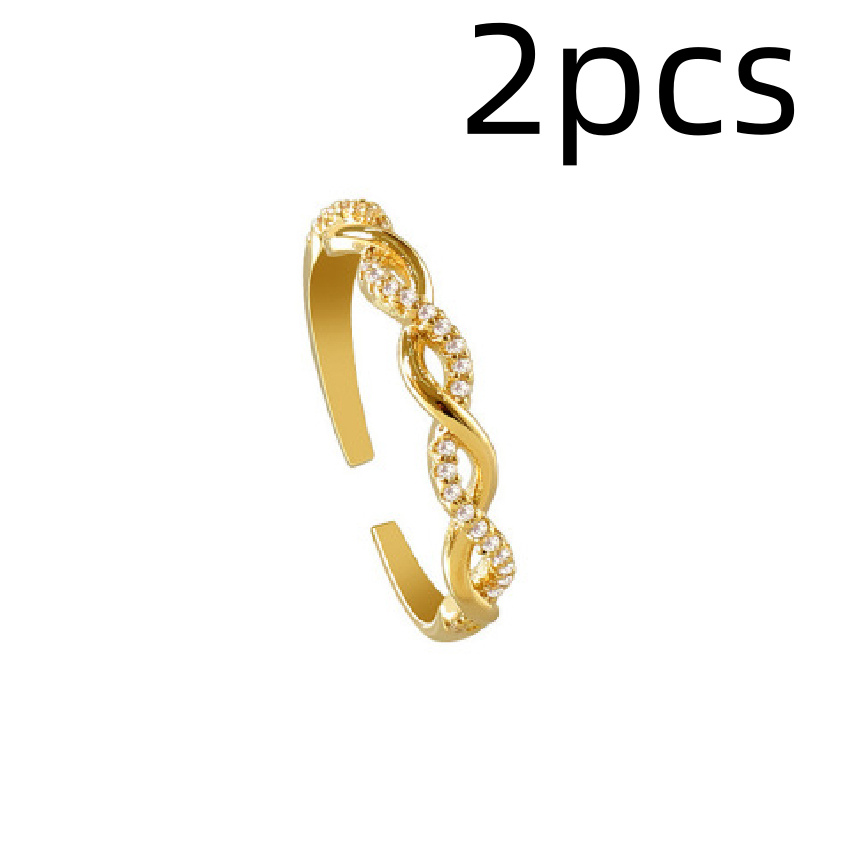 Korean-Style Woven Twist Open Ring - Image 5