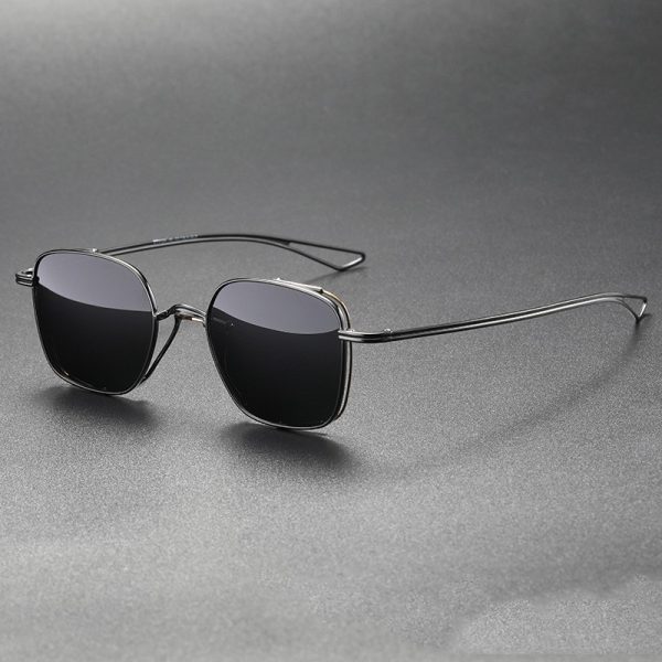 Titanium Box-Frame Polarized Sunglasses