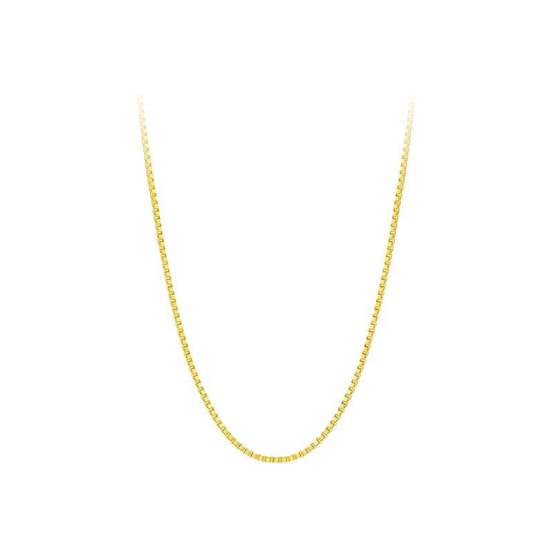 Gold-Plated Copper Box Chain Necklace - Image 6