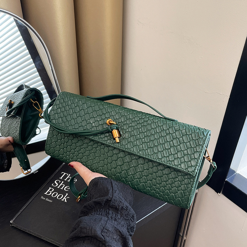 Woven PU Leather Crossbody Bag - Image 2