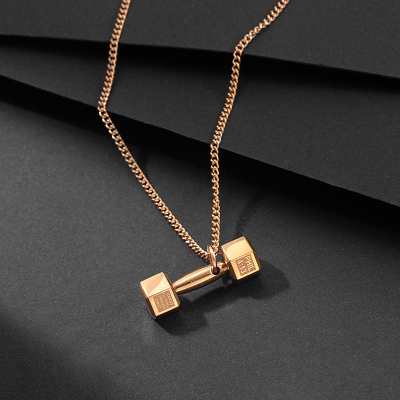 Geometric Dumbbell Pendant Necklace - Image 7