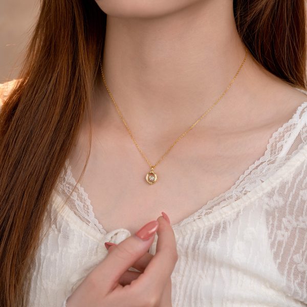 S925 Sterling Silver Dancing Heart Zircon Necklace