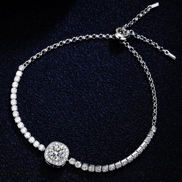 925 Silver Square Cubic Zirconia Bracelet